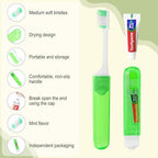 Travel Toothbrush, Toothbrush and Toothpaste Travel Set, Individually Packaged, Includes Storage Case, Foldable Design, 5 Colors, Ideal for Business Trips, and Hotels (20-Pack)