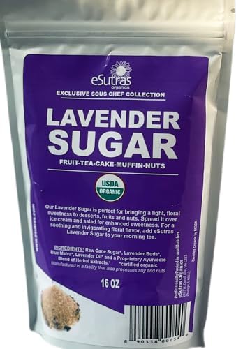Esutras Organics Sugar, Lavender, 16 Ounce