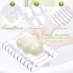 2 Pieces Plastic Bar Soap Holder Soap Tray Soap Saver Bar Dish Self Draining Soap Dishes for Soap Sponge Dryer Bathroom Toilet Shower Kitchen Restaurant Counter (Clear)