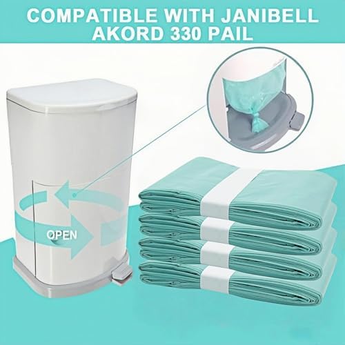 Diaper Disposal Liner Refills Bags Compatible with Janibell Akord 330 Series Adult Diaper System, Lightly Scented-4pack (Green), Diaper Disposal Liner Refills and Easy to Replace