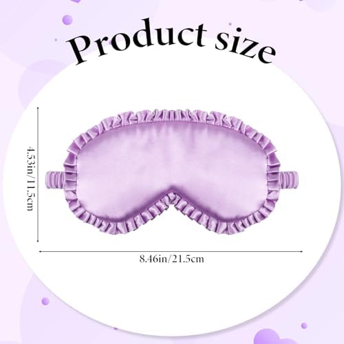 Pure Soft Silk Sleep Mask, Light Blocking Eye Mask with Upgraded Nose Pad, Breathable Blindfold with Elastic Strap, for Women Girls, Includes Travel Pouch, Ideal for Night Sleep, Travel (Purple)