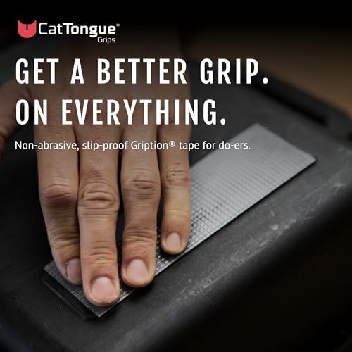 CATTONGUE GRIPS Non-Abrasive Grip Tape Wrap - 2” Thick Heavy-Duty, Waterproof Anti-Slip Tape for Wrapping Tools, Bats, Gym Equipment - Indoor & Outdoor Anti-Slip Solution (Clear, 10ft)