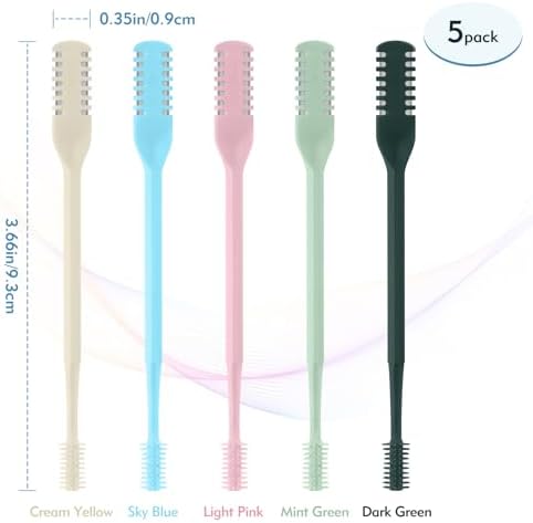 5Pcs 2-in-1 Nasal Hair Cutter, Double Sided Nose Hair Cutter, Portable 360° Rotating Manual Nose Hair Trimmer for Men and Women, Colorful