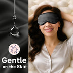 Umisleep Sleep Mask in Certified Mulberry Silk, 22 Momme 6A Soft Eye Masks for Sleep, Adjustable Sleep Masks for Women Men, Light Blocking Sleeping Mask, Silk Eye Mask for Sleeping, Blindfold, Black