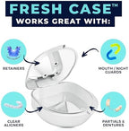 FRESH KNIGHT UVC Retainer Cleaner & Denture Cleaner - UV Retainer Case - Ideal for Invisalign & Mouth Guards - White UV Retainer Container - Convenient Travel Size