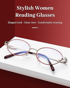 LUFF 3 Pack Reading Glasses for Women Blue Light Blocking Computer Readers Stylish Oval Metal Wire Frame Eyeglasses