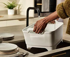 Joseph Joseph Wash & Drain Kitchen Dish Tub Wash Basin with Handles and Draining Plug, 9 liters/2.3 Gallons