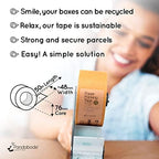 Kraft Paper Packing Tape 48mm x 50m | 6 Pack | Brown Paper Tape for Strong Parcel Packaging | Recyclable & Eco Friendly (6)