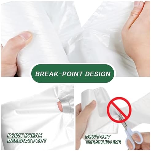 120 Counts 1.6 Gallon Small Trash Bags, Mini Garbage Bags, Fit 1.2-2 Gal, 4.5-8 Liter, Bathroom White Trash Can Bin Liners for Home Office Bathroom Bedroom