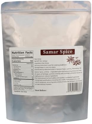 Star Anise Whole 1lb（453g）|Fresh Dried Anise Pods for Cooking,Baking,Tea Brewing | Chef's Choice Premium Spices with Resealable Bag | Intense Aroma for Pho, Soups & Asian Recipes (1lb（453g）)