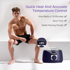 BLITZWAX Single Waxing Pot, Hard Wax Warmer for Face, Legs, Bikini, Brazilian and Body, for 16 oz, At Home Hair Removal Kit, for Men, Beginner Friendly, Quick Heating, Precise Temperature Control