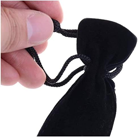 HORNO 20 PCS Velvet Drawstring Pen Pouch Sleeve Holder Single Pen Bag Case Pencil Bag(Black)