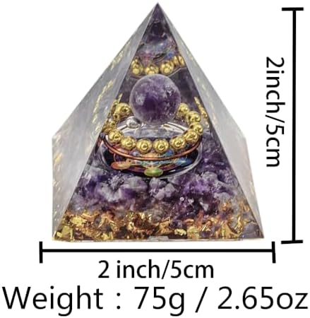 AierCrystal Natural Mineral Crystal Pyramid Energy Healing Meditation Aid Feng Shui Protection Home Decor Versatile Gift Option(2inch Pyramid Amethyst)