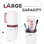 Toothbrush Travel Case,Toothbrush Holder and Rinse Cup with Handle Travel Toothbrush Holder,Multifunctional Toothbrush Cup,Large Capacit Travel Toothbrush Holder with Mouthwash Cup(Purple+Blue)