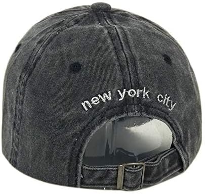 New York Hat Embroidery Baseball Cap Vintage Adjustable Strapback for Men Women Black