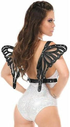 Daisy corsets Women's Black Patent Body Harness W/Wings
