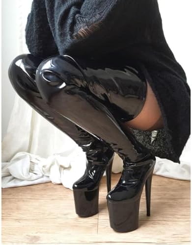 Women's High Heels 20 Cm Over Knee Boots High Heel Ball Boots with Thick Sole
