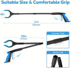 Grabber Reacher Tool - 32” Extra Long Foldable Gripper and Reaching Tool - Heavy Duty Pick Up Stick Grabbers for Seniors, Trash, Surgery Recovery Must Haves Gifts (Black Blue)