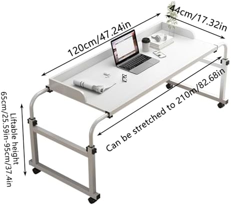 Hospital Table Over Bed for Home Use Swivel,Over The Bed Table with Wheels,Adjustable Height Table,Hospital Bed Table,Chair Cart,Laptop Desk for Bed,Recliner Table,Perfect for Hospital Famil