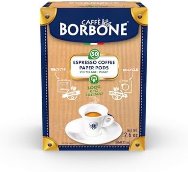 Caffè Borbone Espresso Paper Pods, Gold Blend, Sweet and Refined, Medium Roast ESE Pods, Authentic Italian Espresso - 50 Count