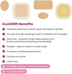 Convatec DuoDERM Control Gel Formula 4"x4" Hydrocolloid Sterile Adhesive Dressing for Partial and Full-Thickness Wounds, Medical Grade, Latex-Free, Waterproof, Square, Beige, 5ct Box