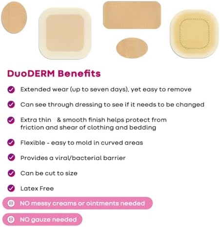 ConvaTec DuoDERM Signal CGF 4"x4" Hydrocolloid Tapered Edge Sterile Adhesive Dressing with Change Indicator for Exuding Wounds, Waterproof, Latex-Free, Flexible, Square, Beige, 5ct Box (3 Pack)