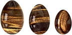3 Pcs Undrilled Natural Rose Quartz Yoni Egg Massage Egg Set Obsidian Crystal Mineral Ball Kegel Exercise Tiger Eye Jade Egg,Tiger Eye Eggs