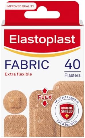 Elastoplast Fabric Extra Flexible Breathable 40 Plasters/Water Repellent (Packaging May Vary)