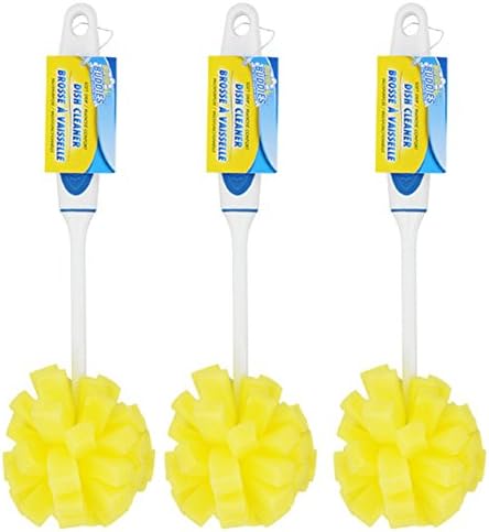 Dishwashing Foam Sponges with Handles Bottle/Glass Scrubbers 3Pack
