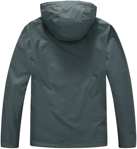 TBMPOY Men's Lightweight Rain Jackets Waterproof Raincoat with Hood Running Cycling Hiking Outdoor Windbreaker