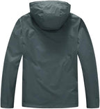 TBMPOY Men's Lightweight Rain Jackets Waterproof Raincoat with Hood Running Cycling Hiking Outdoor Windbreaker