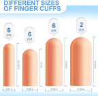 20 Pcs Gel Finger Protectors, Finger Caps Silicone Fingertips Protection, Reusable Soft High Elastic Fingertip Bandages for Relief Fingers Arthritis, Cracked , and Other Fingers Pain(Multi-Size)