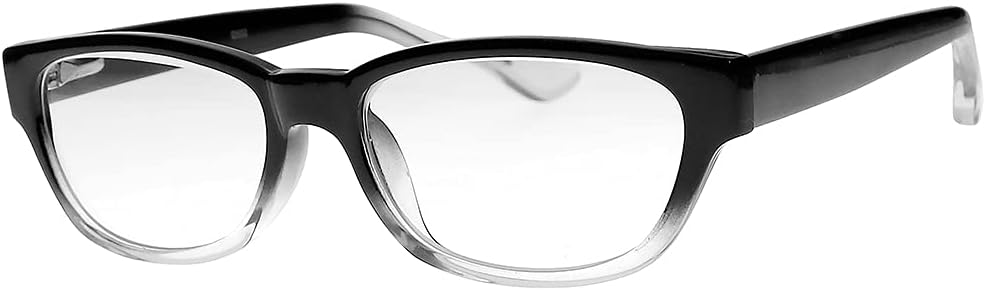 Clear Glass Reading Glasses Real Glass Lenses in Stylish Acetate Frame Available in Reading Magnification +0.25 to +3.00 (+0.25)