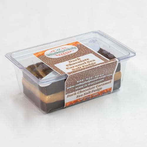 Valley Fudge, Dark Chocolate Caramel Sea Salt, Fresh Artisan Fudge, Real Butter, Gourmet Candy, One Pound Package