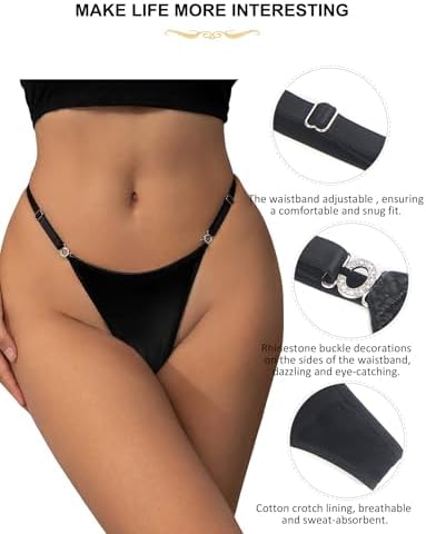 ohyeahlady G String Thongs for Women Ice Silk Sexy Leopard Micro Thong Underwear Womens T Back Cheeky Panties Adjustable