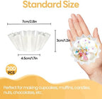 200 Pcs Wave Cupcake Liner, Flared Baking Cups, Paper Muffin Holder, Greaseproof Coated Wrappers for Tea Party Wedding Birthday Baby Shower Cake Candy Supplies (White+Brown)