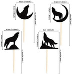 Pack of 24 Black Wolf Silhouette Glitter Cupcake Topper Wolf Cupcake Toothpick Flags Animal Theme Birthday Wedding Party Decoration