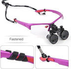 2.5X 3.5X Magnification Binocular Loupe Dental Loupes Magnifier with Light Magnifying Glasses Portable Headlight Headlamp (3.5X-R)