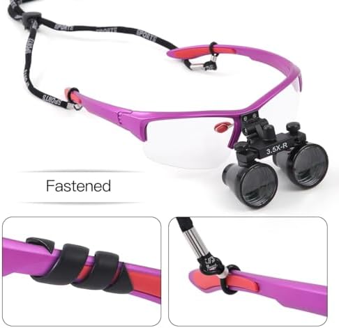 2.5X 3.5X Magnification Binocular Loupe Dental Loupes Surgical Magnifier with Light Medical Operation Magnifying Glasses Portable Headlight Headlamp (2.5X-R)
