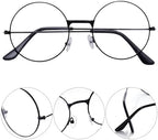 hoyuwak Retro Round Glasses Clear Lens Circle Glasses Non-Prescription Metal Frame Round Costume Eyeglasses for Women Men