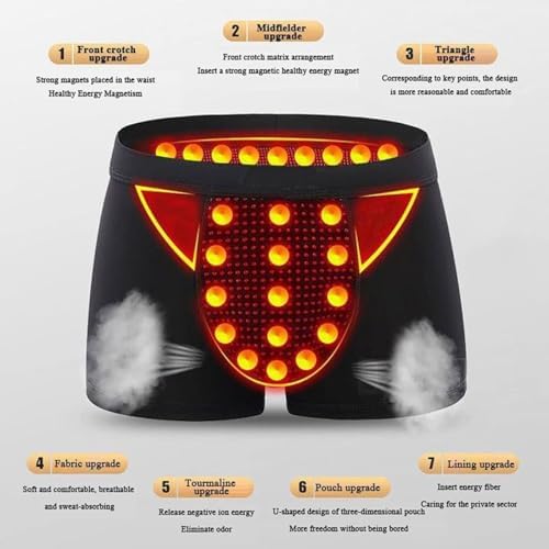 4pcs Magnetic Therapy Energetic Mens Boxer Briefs Enlargement Underwear Tourmaline Prostate Panties Rapid Growth