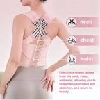 Back Brace Posture Corrector for Women, Pink, Sizs XL, Adjustable Back Straightener for Neck Shoulder Support, Scoliosis and Hunchback Relief