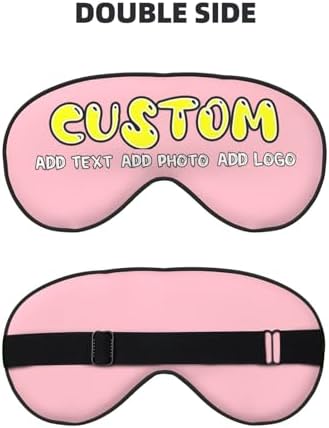 Custom Sleep Mask Add Your Design Personalized Eye Mask with Your Text Logo Photo for Men & Women Customized Masks for Gifts Pink