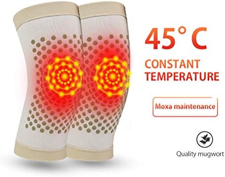 Knee Heating Pad, Tourmaline Acupressure Selfheating Knee Sleeve for Discomfort Arthritis Bone Hyperplasia Leg Muscle Discomfort (Black)