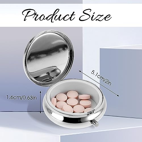 Sibba Portable Medicine Pill Case, Travel Multi-Functional Moisture Proof Pill Box for Purse & Pocket, Cute Metal Medicine Pill Organizer Box for Vitamins, Fish Oil & Supplements(1 Compartment)
