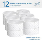 Scott Professional Coreless High-Capacity Jumbo Roll Toilet Paper, Bulk (07006), 2-Ply, Elevated Design, Septic Safe, White (12 Rolls at 1,150' Each, 13,800'/Case)