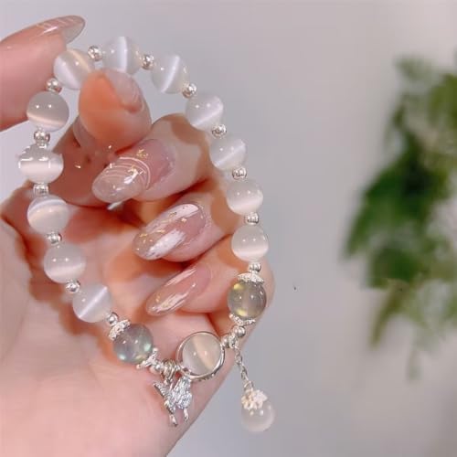 Cat Eye Stone Bracelet For Women Design, Quality Gray Crystal Butterfly Bracelet, Crystal Stone Bracelet for Women Men Family Friends Bracelet Gifts