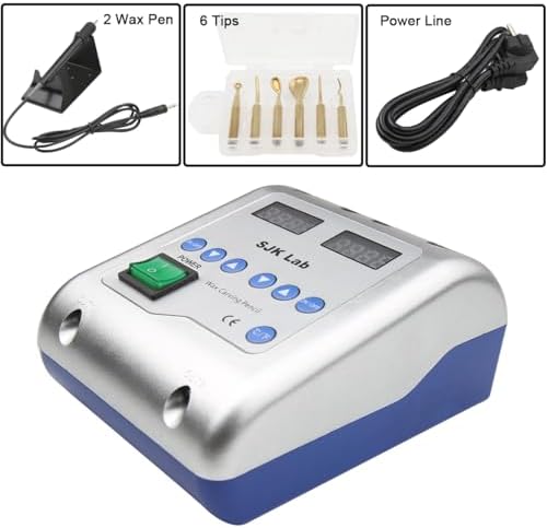 Dental Electric Wax Carver with Dual-Pen & 6 Wax Tips Multi-Purpose Wax Carving Instrument for Waxing, Jewelry Wax Work，Dental Lab Equipment
