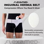 FlexaMed Left Side Inguinal Groin Hernia Truss with Compression Pad White - Small