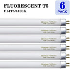 amgolibi T5 14W 4100K Fluorescent Tube, 22 Inches F14T5/841 Straight Fluorescent Bulb, F14T5/CW Fluorescent Lamp for Counter and Cabinet Fixture, Cool White 1250 Lumen G5 Base